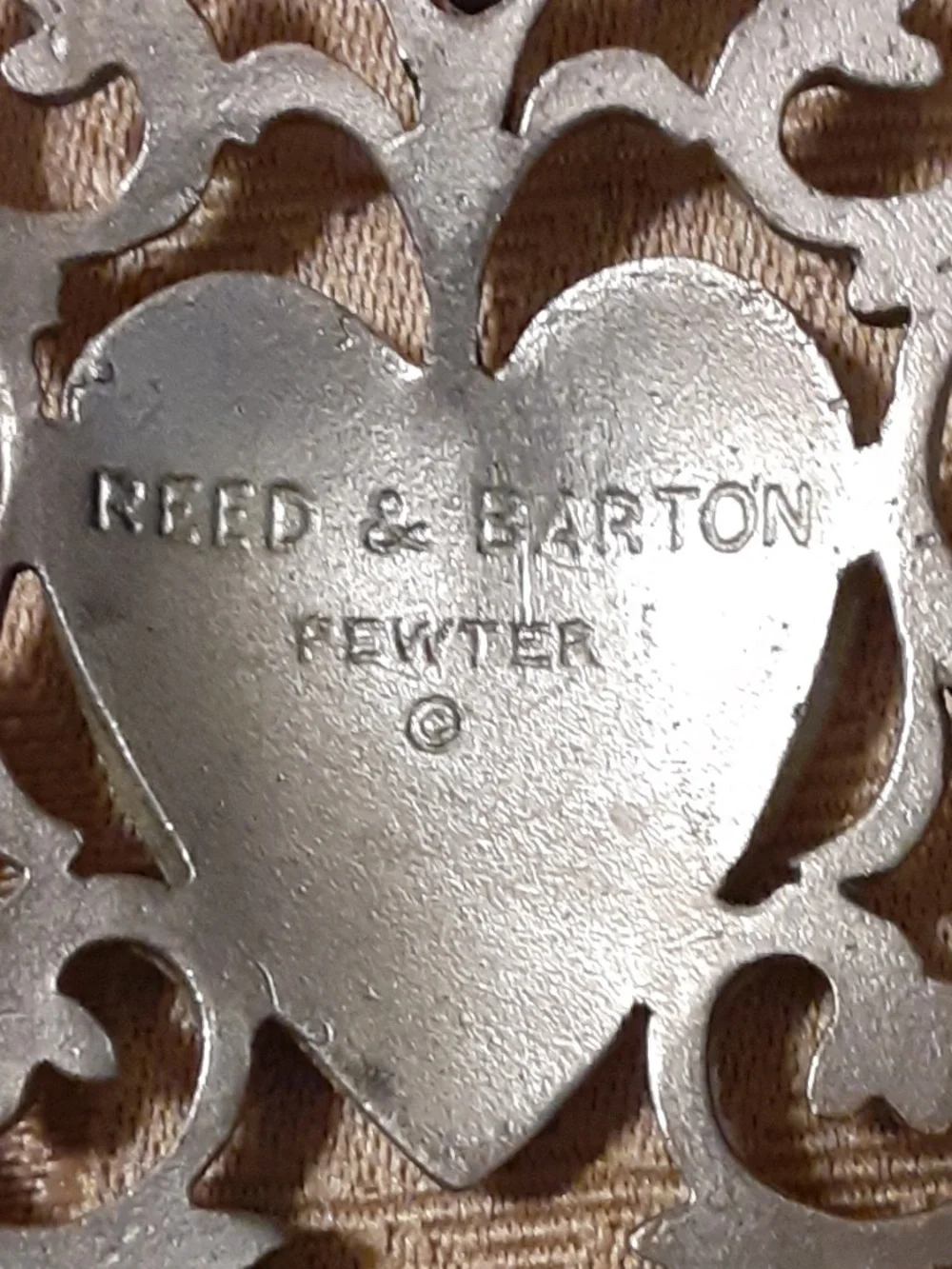 Reed & Barton Pewter Pendant & Native American Beaded Vintage Necklace